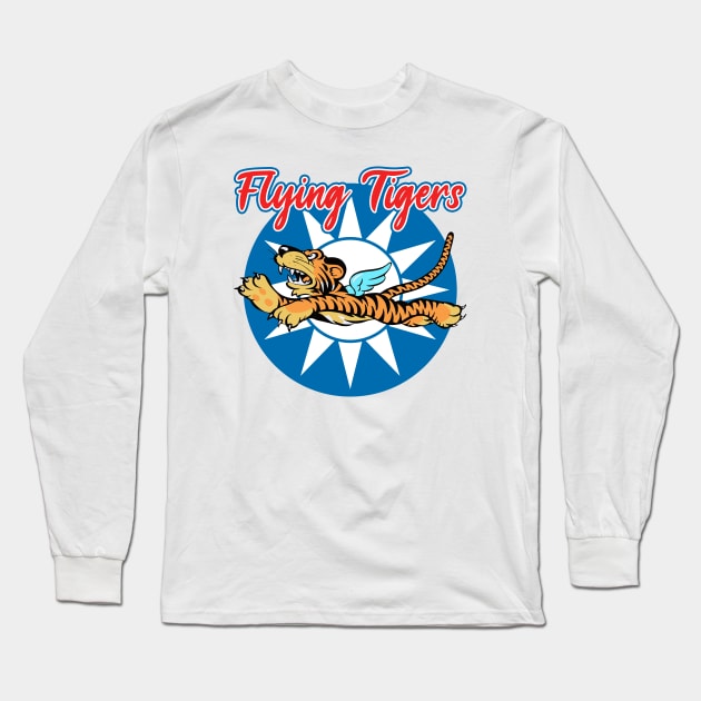 Flying Tigers WWII Insignia Long Sleeve T-Shirt by Mandra